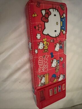 Hello Kitty Red and White Character Pencil Box vintage Sanrio Japanese pop up